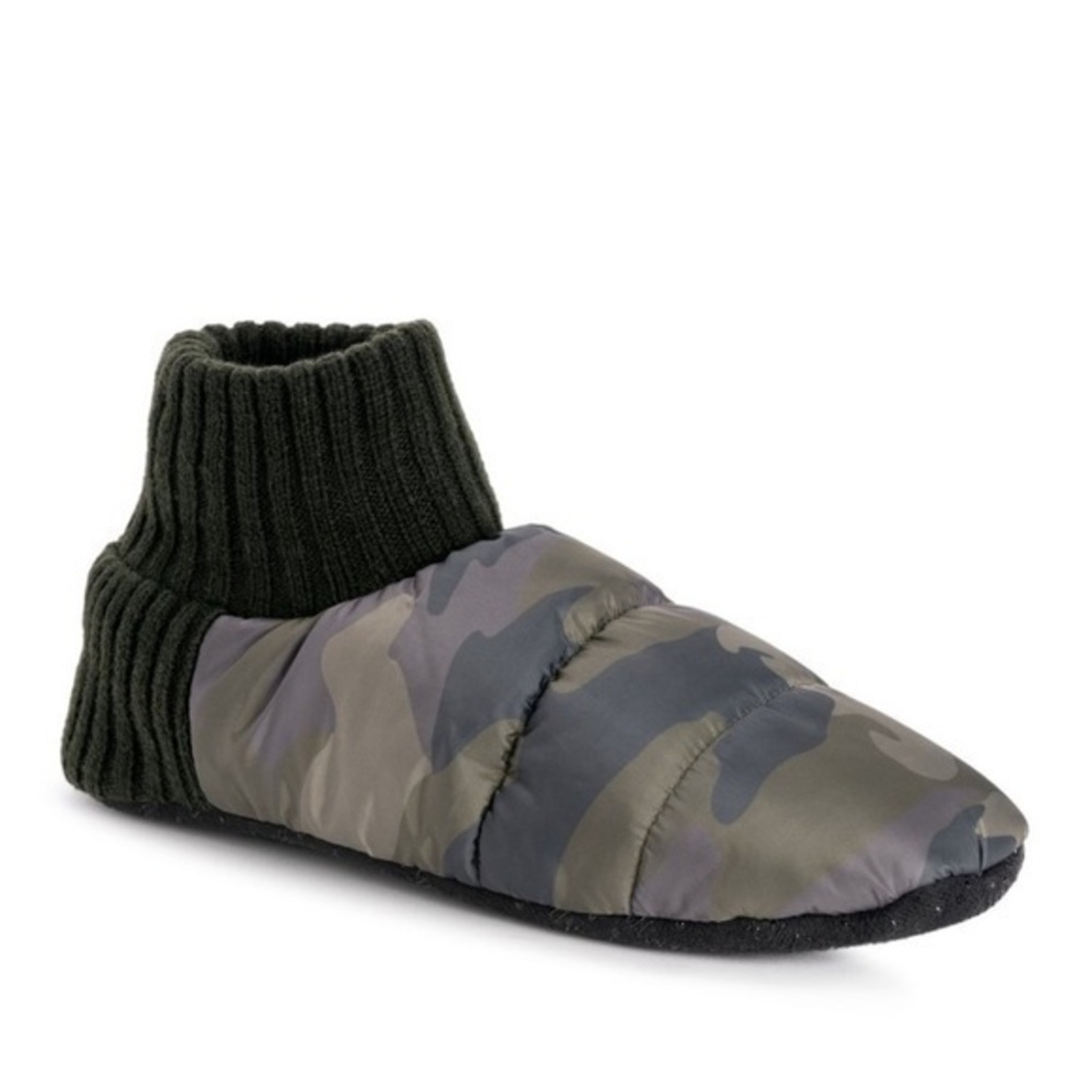 MUK LUKS Unisex Quilted Slipper Booties - Green, S/M (8-10) NWT